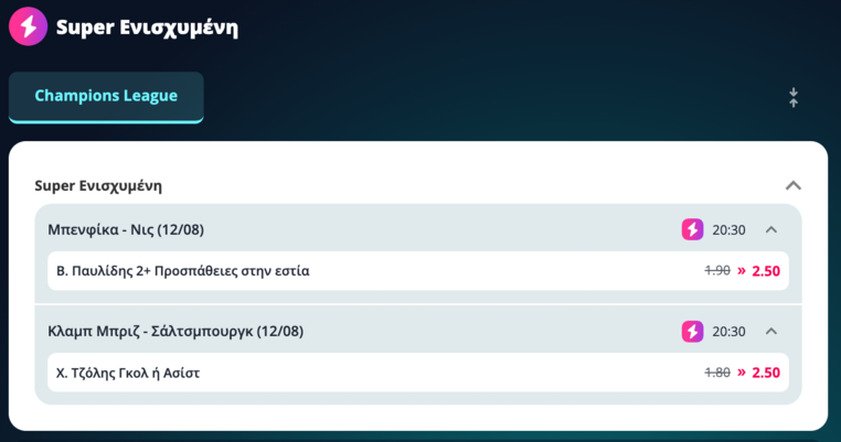 novibet νοβιμπετ νοβιβετ προγνωστικα στοιχημα αποδοσεις προσφορες τσαμπιονς λιγκ champions league