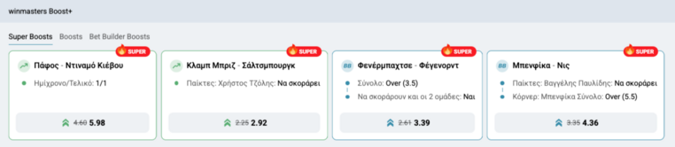 winmasters γουινμαστερς προγνωστικα στοιχημα αποδοσεις παυλιδης τζολης προσφορες τσαμπιονς λιγκ champions league