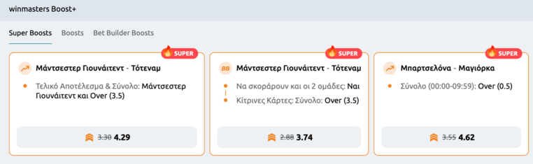 winmasters γουινμαστερς προγνωστικα στοιχημα αποδοσεις προσφορες