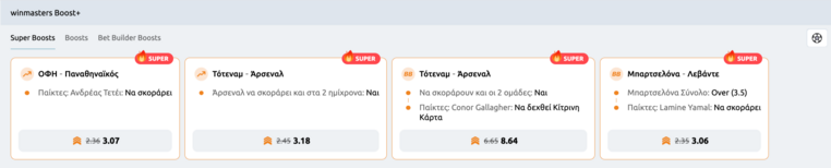 winmasters γουινμαστερς προγνωστικα στοιχημα αποδοσεις προσφορες