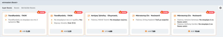 winmasters γουινμαστερς προγνωστικα στοιχημα αποδοσεις προσφορες