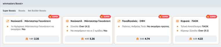 winmasters γουινμαστερς προγνωστικα στοιχημα αποδοσεις προσφορες