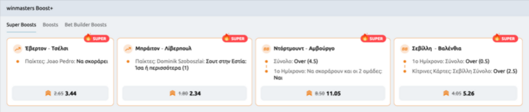 winmasters γουινμαστερς προγνωστικα στοιχημα αποδοσεις προσφορες